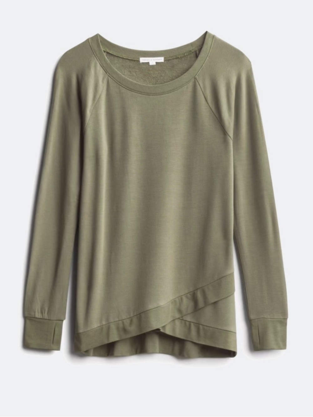 Threads 4 Thought Olive Green Long-Sleeve Layered Hem Top